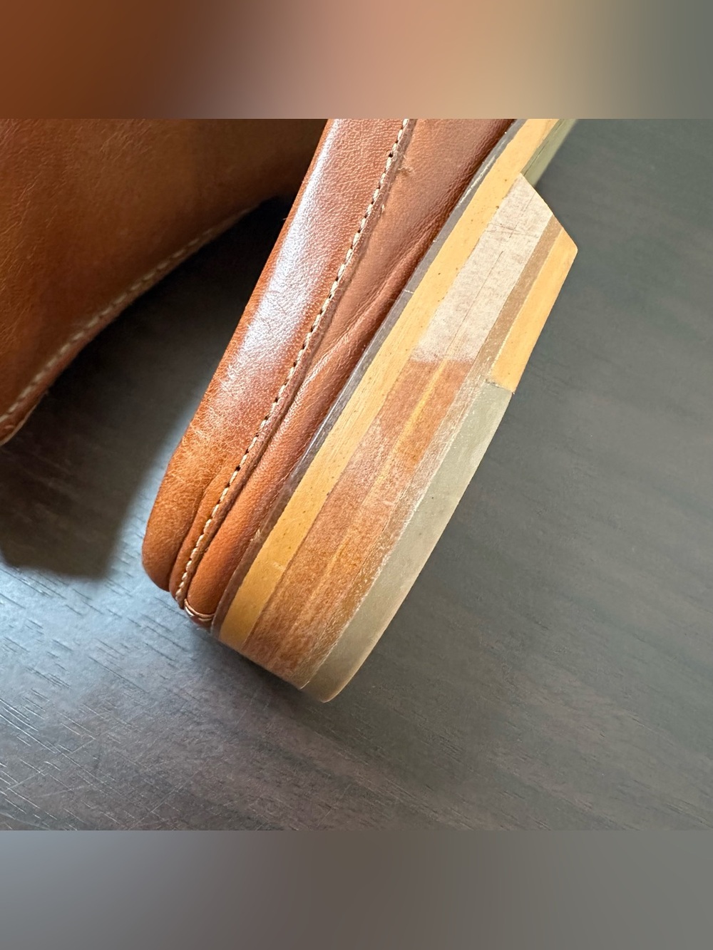 Cole Haan Brown Leather Ryan Mule Loafers, Size 11, Slip-On Flat Shoes, Preppy - Picture 14 of 16